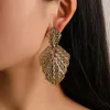Dangle Ohrringe Aensoa Vintage Big Metal Drop Ohrring für Frauen Geometrische Hochzeitsfeier Schmuck Gold Farbe Große Statement