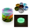 Silicone Noctilucent Ashtrays Soft Portable Pocket Round Ashtray Shatterproof Antiscalding Cigar Ashtray Home Cigarette Holder DB5305136