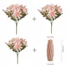 Fiori decorativi ghirlande 1pc Vendita calda Flower artificiale Silk Dahlia Rosa Daisy Decorazione per la casa di Natale Bonsai Room Wedding Bridal Bouquet festa fai da te scatola