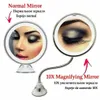 Compact Mirrors 10X degree rotating makeup mirror with LED light amplification tool flexible travel home decoration bathroom Q240509