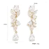 Dangle Ohrringe Mode glänzender Wasser Drop Zirkon für Frauen langer Super Fairy Style Earring Hochzeit Bankett Schmuck Schmuck