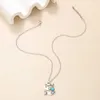 designer Alloy English Letter Necklace Pendant Western Wind Cactus Sunflower Turquoise Chain