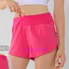 LUL Designer komfortable Frauen Sport Radfahren Yoga Hosen Shortsquick Girls Shorts Turnen hohe Taillenbauchkontraktion Laufen falsch