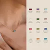 Designer Titanium stalen geboortesteen 12 geboortesteen zirkon ketting decoratie maansteen dames hoge kleurbescherming Instagram ketting