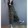 Jumpsuits de mujeres Jumpsuits de camuflaje para mujeres Pantalones de pierna ancha Vintage One Piece Clothing Women Style Safari Loos