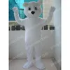 Christmas blanc Polar Bear Mascot Costumes Halloween Cartoon personnage de personnage de personnage personnage Carnaval Noël publicitaire Fête d'anniversaire Fancy Dishy