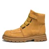 Fashion Genuine Leather Boots With Zipper For Men Women Unisex Winter Yellow Black Plus Big Size 49 50 51