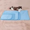 애완 동물 냉각 매트 개 고양이 수면 패드 쿨 아이스 실크 보수 방지 매트리스 쿠션 여름 작은 동물 콜드 침대 5 크기 240510
