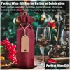 Packing Bags Wholesale 12Pcs Rustic Jute Burlap Wine Dstring Ers Reusable Bottle Wrap Gift Package Bag35X15 Drop Delivery Office Schoo Dhy42
