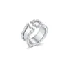 Cluster Anneaux 925 Sterling Silver Mirror Split for Women Luxury Jewelry Promest Engagement Wedding in Ring Free Livrot