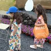 Наборы одежды 2024 Летняя девочка Дети Цветочный Принт с коротки
