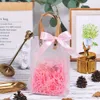 3pcs envoltura de regalo 10pcs bolsas de regalo de PVC transparentes con bolsas de bolso de plástico de cinta rosa bolsa de regalo para envolver regalos navideños suministros de cumpleaños de compras