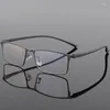 Strame di occhiali da sole oeyeyeo maschi tela tela ottica 2024 lente trasparente prescrizione da prescrizione occhiali in lega di titanio full bordo completo