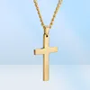 Mic Fashion Alloy Glossy Cross Charm Pendant Chain Chain Collier pour hommes Femmes 2224 pouces 4 couleurs 12pcs lots207f6104147