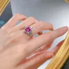 Reine Crown Pink Diamond Ring 100% Real 925 Sterling Silver Party Band Anchons pour femmes Bijoux de fiançailles nuptiales