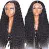 Top Quality Black Color Loose Deep Wave African Human Hair Wigs 22 to 30 Inch Transparent Synthetic Curly Lace Front Wig For Women Girls Dropshipping