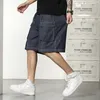 Gxxh Sumpi estivi Shorts in denim elastico elastico in vita sottile jeans corto oversize blu oversize maschile ginocchiera da 6xl lunghezza più streetwear 240430 240430