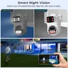 IP Cameras 8MP 4K WIFI IP Camera Dual lens PTZ Monitoring Camera Outdoor Waterproof Safety Port Infrared Color Night Vision Smart Home d240510