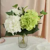 Decorative Flowers Artificial With Leaves Hydrangea Branches Silk Fake Flower Simulation Orange Hydrangeas Home Bedroom Decoration Plant