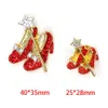 1/10/50 piezas/lote Crystal Red Heels Alto Wizard of Oz Shoes Broch Broche Womens Gift 240430