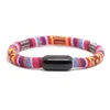 Bracelets de charme Bracelet enveloppant ethnique pour hommes femmes 6 mm Bohême corde braslet noir en acier inoxydable en acier inoxydable plage nautique Pulséria Y240510