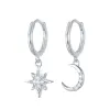 Luxo Sterling Silver Silver Cartilage Piercing Brincos de argola para mulheres Small Huggie Earing Party Jewelry Acessório