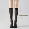 Women Socks Breathable Mid Length Casual Vertical Stripes Cotton Thigh Tights Thin Leggings