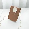 Torby na ramię Crossbody for Women Leaf Mobile Phone Bag College Wind Tourse Klucz Case Messenger Pu