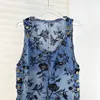 Runway Dress 2024 Ny Spring Summer O Neck Fashion Designer klänningar i samma stilklänning M0510.