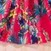 Kız Elbiseler Asılı Boyun Çiçek Kızlar A-line Dantel Yukarı Kolsuz Elegant Elbise Baskılı Günlük Giysiler Çocuk Günlük Bahar Yaz