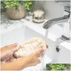 Badborstar, svampar skrubber exfolierande nätpåsar påse för duschkropp mas skrubber naturlig organisk ramie tvålväska sisal sparare dhsvl