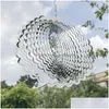 Trädgårdsdekorationer Chimes Tree of Life Wind Spinner Catcher 3D Roterande Pendant Flowinglight Effect Mirror Reflektion Design Outdoor DH924