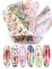 12 pezzi adesivi per arte in foglio di unghie Mix di fiore rosa decorazione carta decorazione manicure design gel slider polacco t068916616721