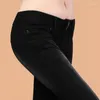 Damen Jeans Herbst Winterwinterin schwarzer Stretch Elastizität Denimhose Freizeit Fall Federfeuerhose für Frau