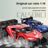 1 18 Small Drop Resistant Alloy Stunt Drift Racing Car with Water One-click Spray 2.4G High-speed Remote Control Car Kids Toys 240509