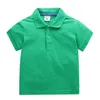 T-shirts Europese en Amerikaanse stijl Childrens Sports T-shirt 2023 Zomer Solid kleur Korte mouwen jongens en meisjes katoenen polo shirtl2405