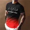 T-shirts masculins T-shirt masculin 3D Printgradient Style Music-Lover Tee 2024 T-shirt surdimensionné d'été pour hommes à manches courtes à manches courtes J240509