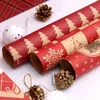 3pcs hediye sargısı Noel hediye dekorasyon kağıt zanaat kağıt rulo diy hediye ambalaj kağıdı xmas ağacı kar tanesi mevcut dekor hediye sargısı malzemeleri