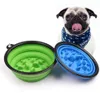 Tazón de perro portátil plegable 2 tamaños Tazón de alimentación de mascotas Tazones de comida lento platos de alimentación de agua para perros