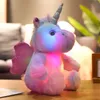 30 cm de alta qualidade luminosa unicórnio luminoso brinquedo de pelúcia kawaii iluminado a cavalo liderado por boneca de brinquedo Doll Girl Christmas Presente 240424