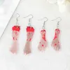 Boucles d'oreilles en peluche 1 paire Spooky Bloody Hand Foot Dropback Flatback acrylique Creeny Halloween Gifts Bijoux