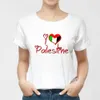 Женская футболка HX Palestine Flag футболка I Love Palestine Print Cotton Fut Fort Короткая серебряная рубашка Мужская суда прямая доставка Y240506