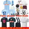 Jerseys de football Haaland 23 24 de Bruyne Phillips Mans Cities Grealish Ferran Mahrez Fode Bernardo Joao Cancelo Z Rodrigo Football Shirt Men Kid Kit Kit Set Uniforms