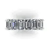 Eternity Full Emerald Cut Lab Ring Diamond 925 Sterling Silver Bijou Noivado Rings Deails Band Rings For Mull Men Charm Jewelry 240a