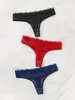 Dames slipje sexy en charmant ondergoed ultradunne volle kant string 3 pc's zwart blauw rood kan worden gekoppeld aan een lingerie 363-3