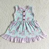 Clothing Sets Fashion Baby Girls Colorful Dress With Flying Sleeves Round Neck Big Skirt Wholesale Boutique Children Clothes