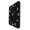 Orologi da parete Retro Square soggiorno orologio in vetro decorazione per la casa moderna orologio nero arte più piccola silenziosa e non ticchetta muro q240509