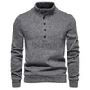 T-shirts masculins plus t-shot polos Nouveau pull de bouton de cou haut masculin