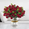 Decorative Flowers Simulation Fake Flower Rose Wedding Table Home Decoration Korean Small Clear Bouquet 5 Fork 11