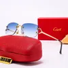 Vagnsglasögon designer kvinnor och mäns solglasögon ramlösa nya mode vagn solglasögon solglasögon som driver UV400